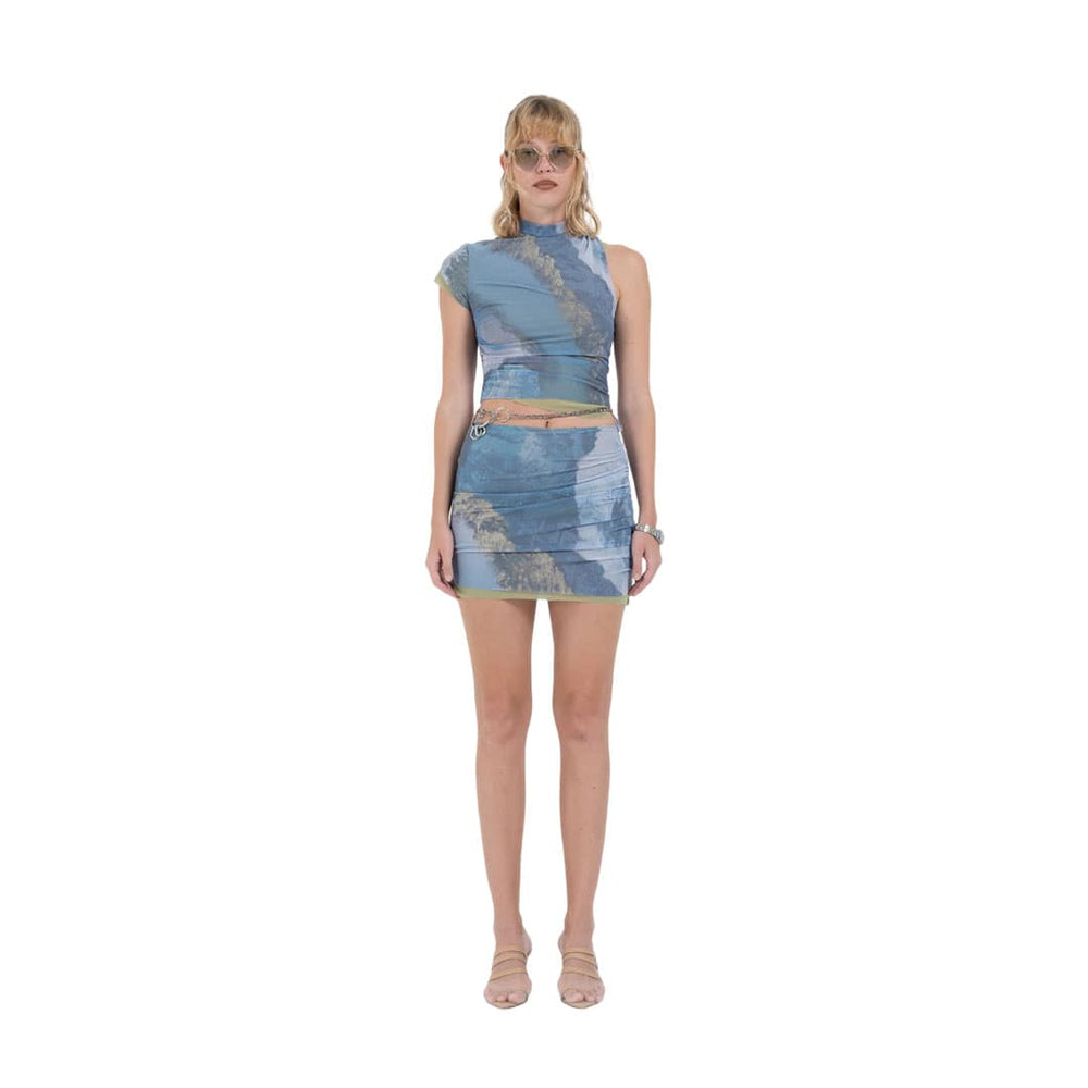 DOUBLE MESH MINI SKIRT RIVER