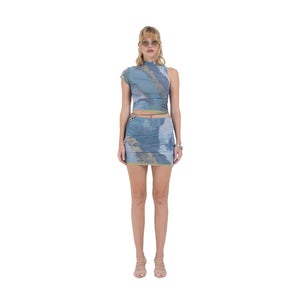 DOUBLE MESH MINI SKIRT RIVER
