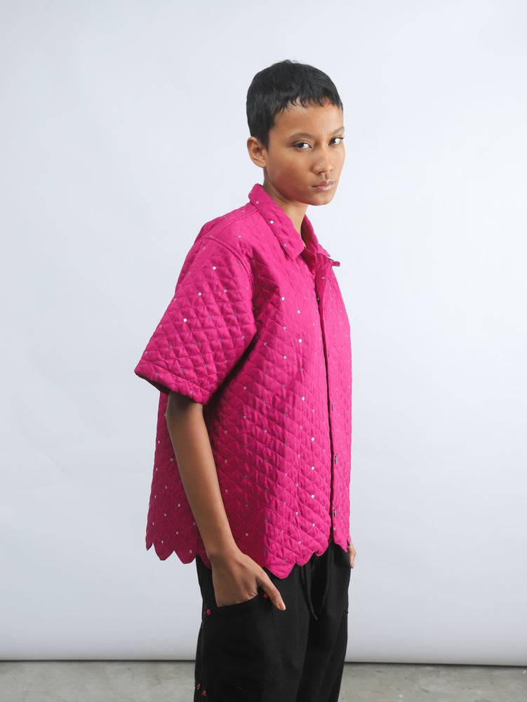 PINK QUILTED SHIRT PINK