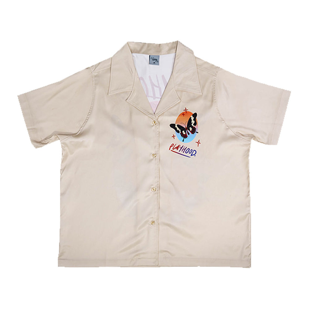 
            
                Load image into Gallery viewer, Beige Camelia Hawaiian Shirt Beige
            
        