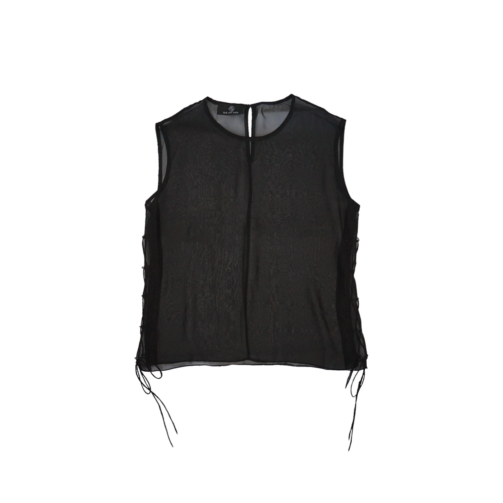 Ss22 Black Chiffon Vest 511 Black