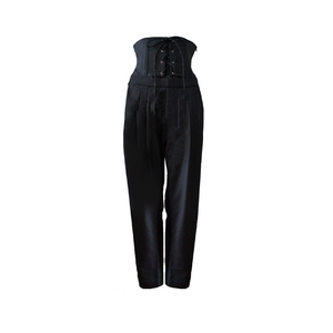 
            
                Load image into Gallery viewer, Ss22 Black Cotton Trousers 201 Black
            
        