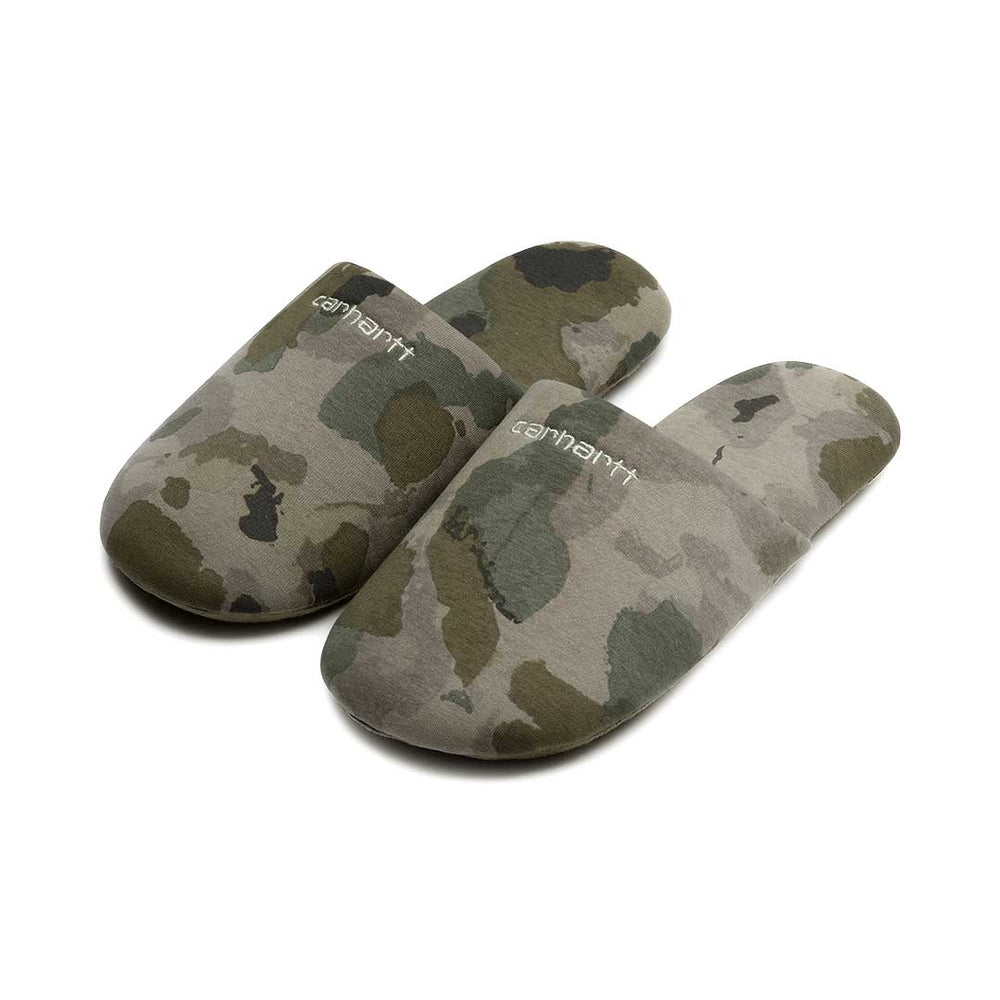 Script Embroidery Slippers Camo