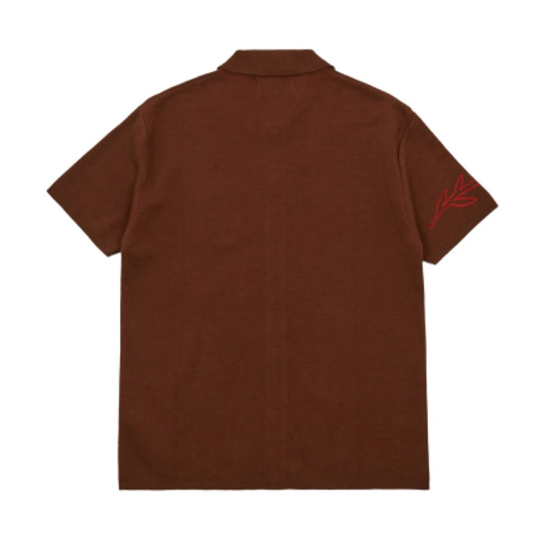 Upside Down Knitted Shirt 01 Brown