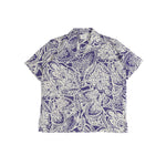 Floral Linen Shirt Purple