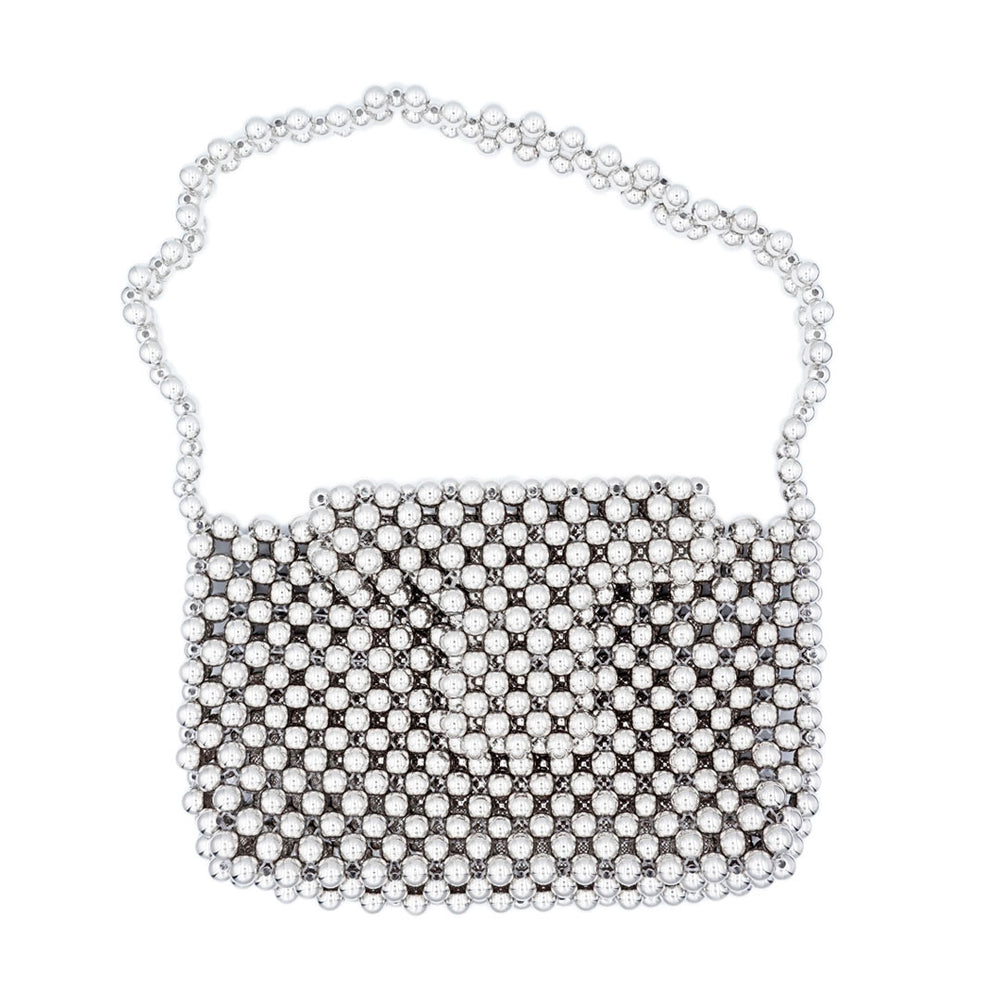 T Bag 002 Silver Beads Bag Silver