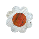 Flower Coaster White Orange