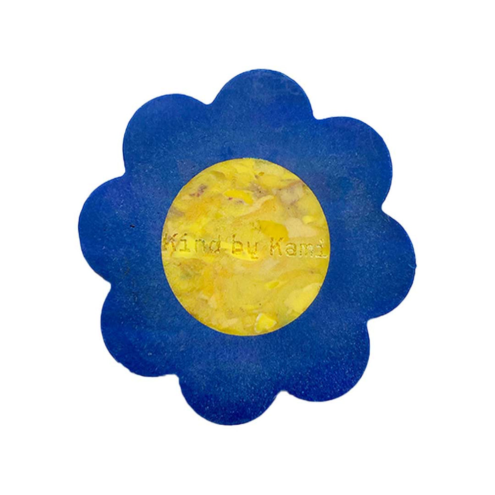 Flower Coaster Blue Yellow
