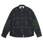 Acoma Quilted Jacket Navy Blue & Green