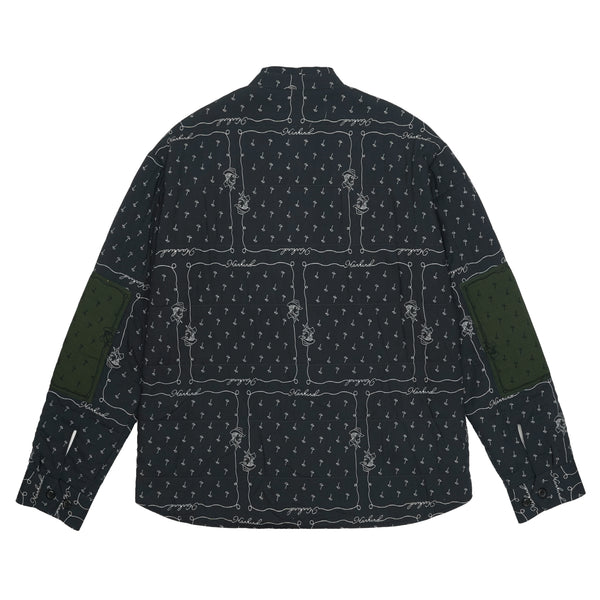 Acoma Quilted Jacket Navy Blue & Green