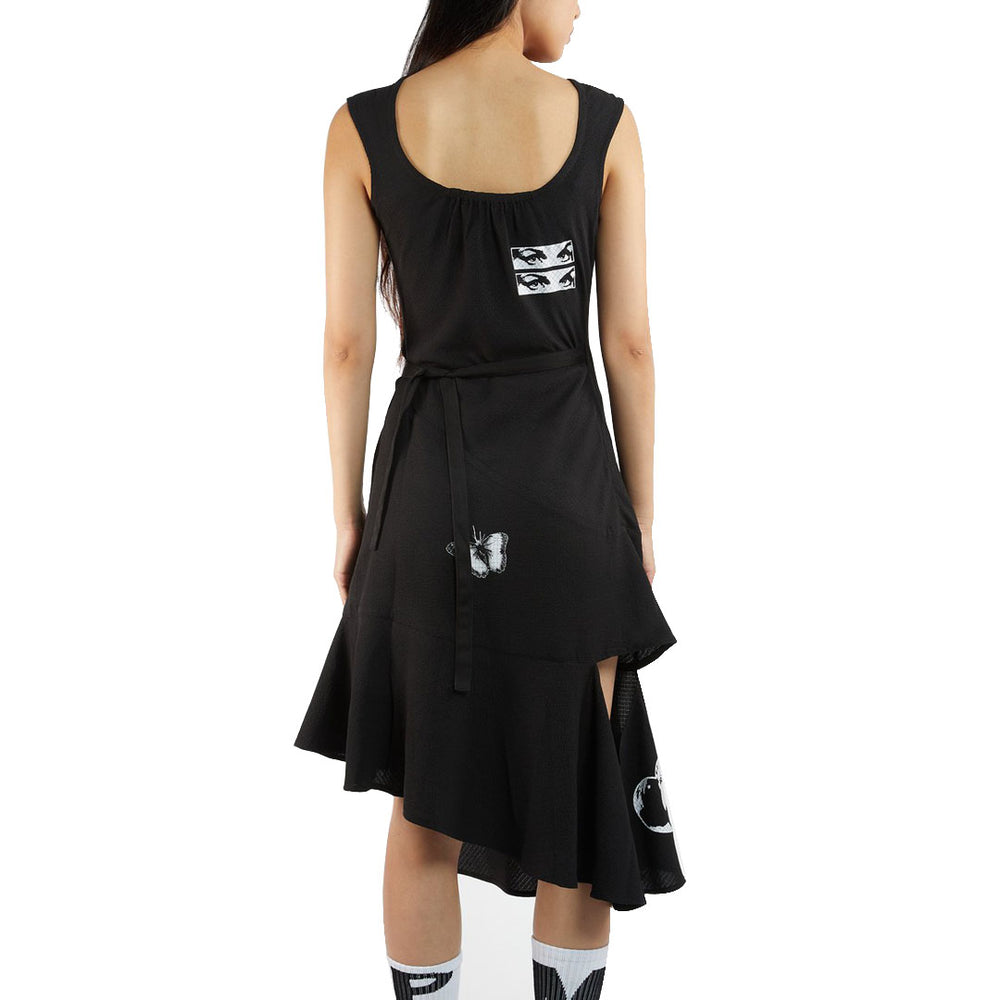 Assemblage Bias-Cut Two Way Wrap Dress Black