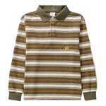 Toweling Stripe Ls Polo Top Spice Stripe