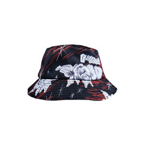 
            
                Load image into Gallery viewer, Red Rose Sketch Bucket Hat Red And Black
            
        