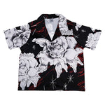 Red Rose Sketch Hawaiian Shirt Red And Black
