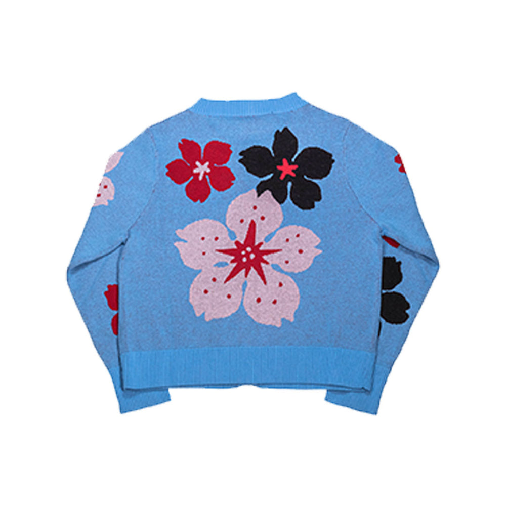 Sakura Blossom Knit Cardigan Blue