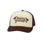 Social Butterfly Trucker Cap Brown / Cream