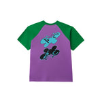 Social Butterfly Raglan Tee Purple / Sport Green