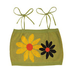 Sunflower Bloom Knit Tube Top Green