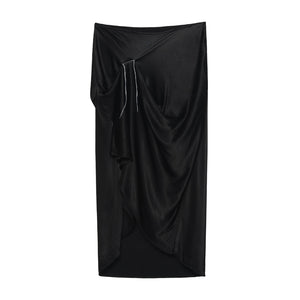 DRAPE BLACK SKIRT BLACK