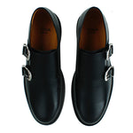 AJ1175 LEATHER MONK STRAP BLACK POLIDO