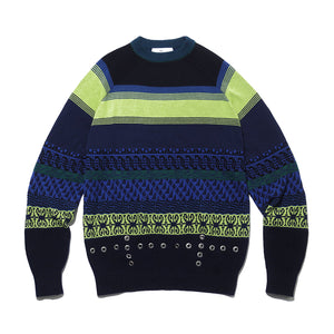 JACQUARD KNIT PULLOVE NAVY