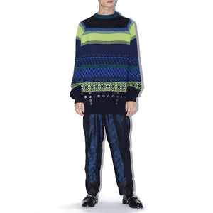 JACQUARD KNIT PULLOVE NAVY