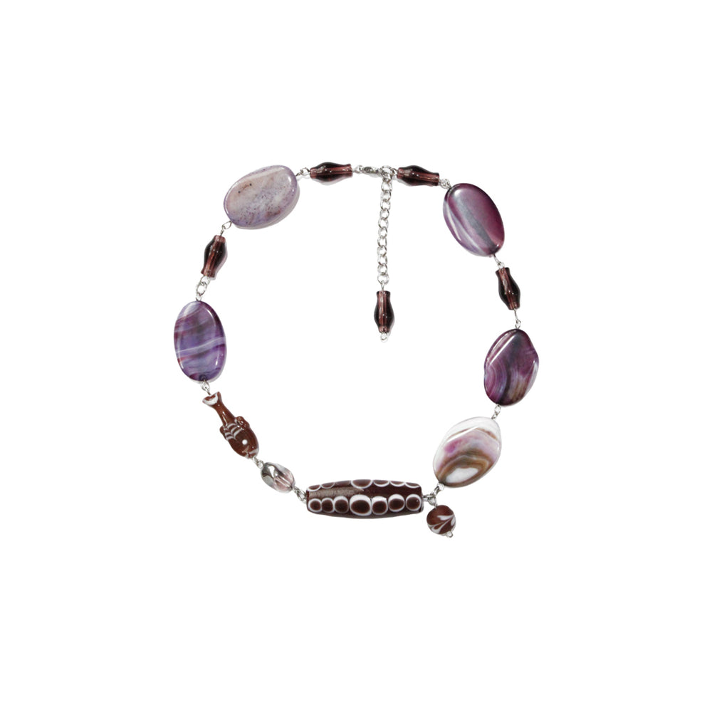 Necklace 058 Purple / Brown