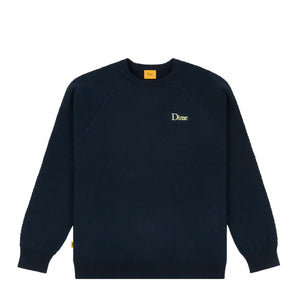 WAVE CABLE KNIT SWEATER NAVY