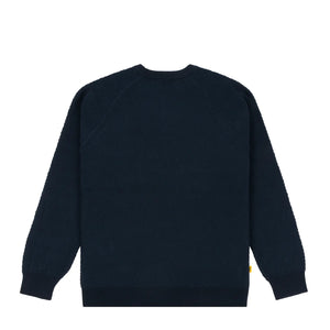 WAVE CABLE KNIT SWEATER NAVY