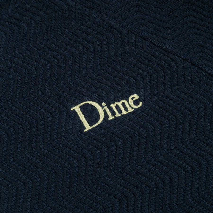 WAVE CABLE KNIT SWEATER NAVY