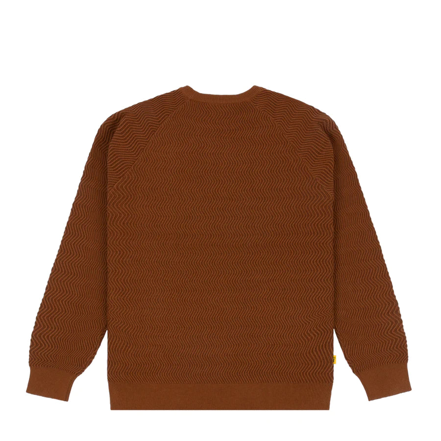 WAVE CABLE KNIT SWEATER RAW SIENNA