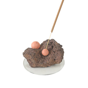Terracotta Moon Rock Small #1- Insence Holder