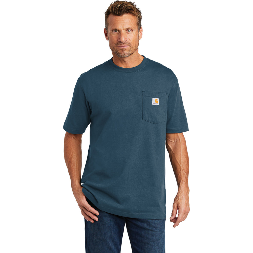 
            
                Load image into Gallery viewer, Carhartt Pocket SS Tee Streamblue
            
        